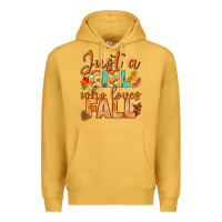 Mustard just a girl who loves fall Premium Hoodie - BundleAndBundleShop