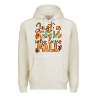 Oatmeal Heather just a girl who loves fall Premium Hoodie - BundleAndBundleShop