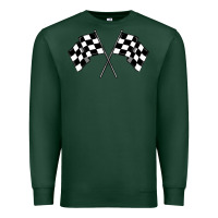 Sports Green race flag Premium Sweatshirt - MaliasSmallBusiness