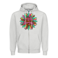 Dove Grey hello spring sunflower Zipper Hoodie - Artiststas