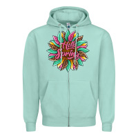 Hello Spring Sunflower Zipper Hoodie | Teevron