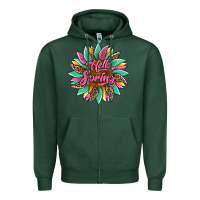Sports Green hello spring sunflower Zipper Hoodie - Artiststas