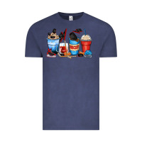 Vintage Denim hockey begins after coffee cups Vintage Tee - Zillion Design Studio