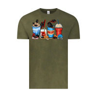 Vintage Olive hockey begins after coffee cups Vintage Tee - Zillion Design Studio