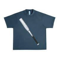 Midnight Navy white wooden softball bat Urban Heavy Tee - FaDigitalArtStudio