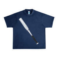 Navy white wooden softball bat Urban Heavy Tee - FaDigitalArtStudio