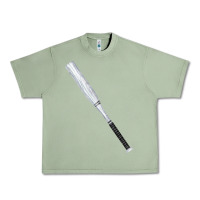 Oil Green white wooden softball bat Urban Heavy Tee - FaDigitalArtStudio