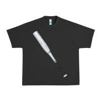 Pigment Black white wooden softball bat Urban Heavy Tee - FaDigitalArtStudio