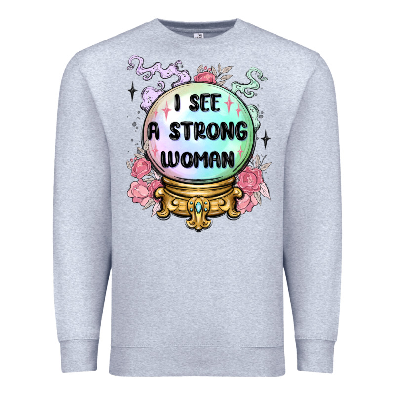 I See A Strong Woman Premium Sweatshirt by MaliasSmallBusiness | Teevron