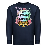 Navy i see a strong woman Premium Sweatshirt - MaliasSmallBusiness