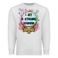 Oatmeal Heather i see a strong woman Premium Sweatshirt - MaliasSmallBusiness