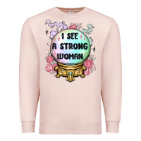 Pale Pink i see a strong woman Premium Sweatshirt - MaliasSmallBusiness