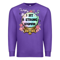 Purple i see a strong woman Premium Sweatshirt - MaliasSmallBusiness
