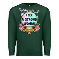 Sports Green i see a strong woman Premium Sweatshirt - MaliasSmallBusiness