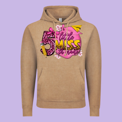 Little Miss 5th Grade Vintage Hoodie Designed By Texasbilliewilder