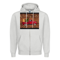 Dove Grey christmas truck Zipper Hoodie - AdoDesignShop