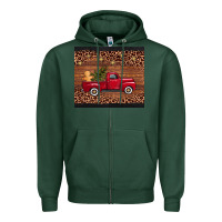Sports Green christmas truck Zipper Hoodie - AdoDesignShop
