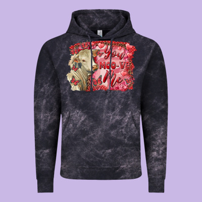 Valentine's Day You Moo Ve Me Charolais Cow Vintage Hoodie Designed By Ranaportraitstore