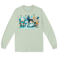 Matcha winter snowman coffee cups Long Sleeve Tee - AdoDesignShop