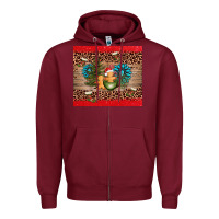 Burgundy christmas trees gemstone Zipper Hoodie - AdoDesignShop