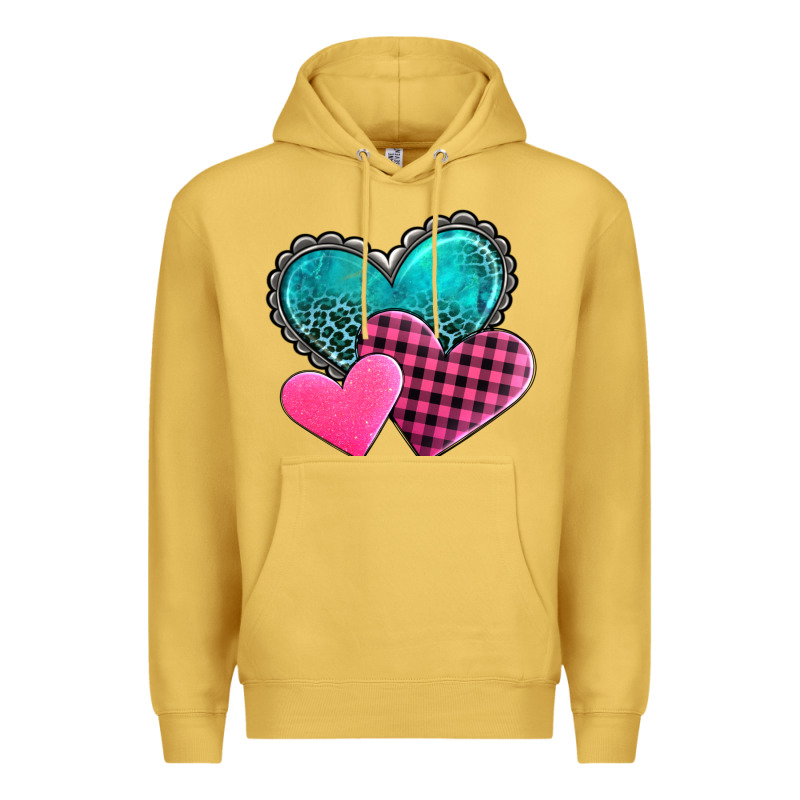 Valentine's Day Hearts Premium Hoodie by AdoDesignShop | Teevron