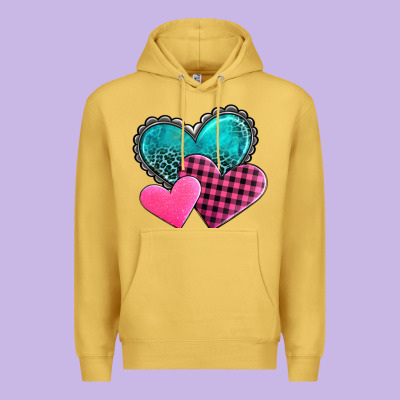 Valentine's Day Hearts Premium Hoodie Designed By Adodesignshop