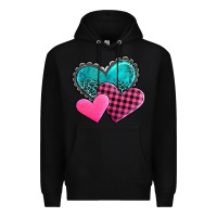 Black valentine's day hearts Premium Hoodie - AdoDesignShop