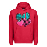 Cardinal valentine's day hearts Premium Hoodie - AdoDesignShop