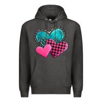 Charcoal Heather valentine's day hearts Premium Hoodie - AdoDesignShop