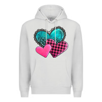 Dove Grey valentine's day hearts Premium Hoodie - AdoDesignShop