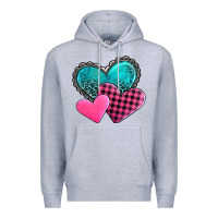 Heather Grey valentine's day hearts Premium Hoodie - AdoDesignShop