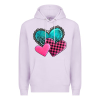 Lilac valentine's day hearts Premium Hoodie - AdoDesignShop