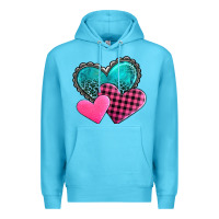 Ocean Blue valentine's day hearts Premium Hoodie - AdoDesignShop