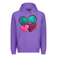 Purple valentine's day hearts Premium Hoodie - AdoDesignShop