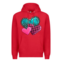 Red valentine's day hearts Premium Hoodie - AdoDesignShop