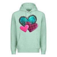 Seafoam valentine's day hearts Premium Hoodie - AdoDesignShop