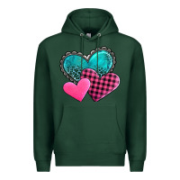 Sports Green valentine's day hearts Premium Hoodie - AdoDesignShop