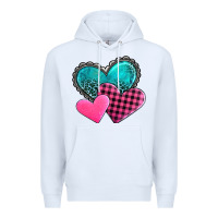 White valentine's day hearts Premium Hoodie - AdoDesignShop