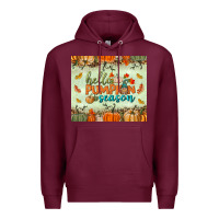 Burgundy hello pumpkin season tumbler Premium Hoodie - BundleAndBundleShop