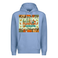 Colony Blue hello pumpkin season tumbler Premium Hoodie - BundleAndBundleShop