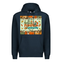 Navy hello pumpkin season tumbler Premium Hoodie - BundleAndBundleShop