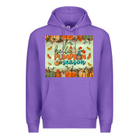 Purple hello pumpkin season tumbler Premium Hoodie - BundleAndBundleShop