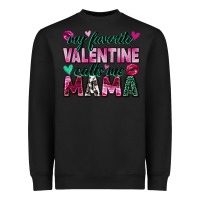 Black my favorite valentine calls me mama Heavyweight Sweatshirt - Zillion Design Studio