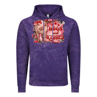 Cloud Purple valentine's day pig hogs and kisses Vintage Hoodie - RanaPortraitStore