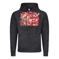 Vintage Black valentine's day pig hogs and kisses Vintage Hoodie - RanaPortraitStore