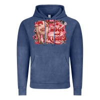 Vintage Denim valentine's day pig hogs and kisses Vintage Hoodie - RanaPortraitStore