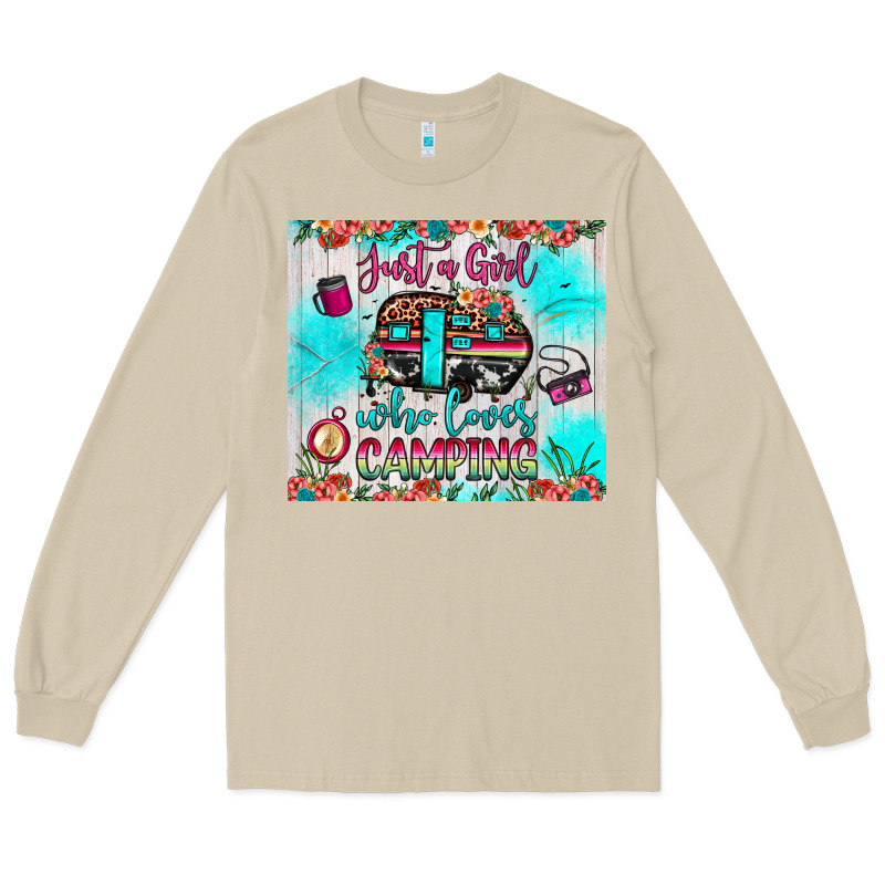 Just A Girl Who Loves Camping Long Sleeve Tee by JahusDesignShop | Teevron