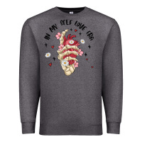 Charcoal Heather in my self love era Premium Sweatshirt - MaliasSmallBusiness