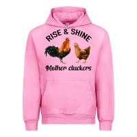 Fuchsia Pink Rise and Shine Mother Cluckers Urban Hoodie - Bettercallsaul