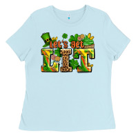 Baby Blue st patricks lets get lit Ladies Tee - AdoDesignShop